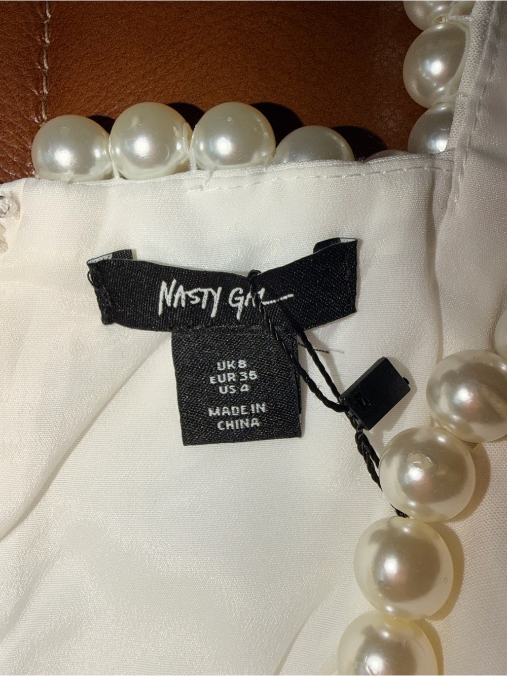 Nasty Gal White Pearl-Trim Cutout Romper - Picture 5 of 7